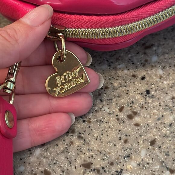 BETSEY JOHNSON Pink Rose Shape Studded Wristlet - Picture 3 of 8